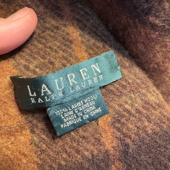 Lauren Ralph Lauren Lambs Wool Plaid Poncho - Picture 6 of 6